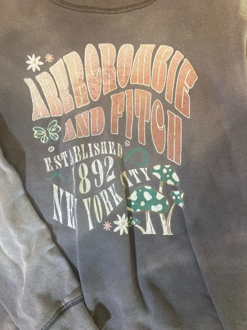 Abercrombie & Fitch Girl's Charcoal Groovy Crewneck Sweatshirt Size 11/12